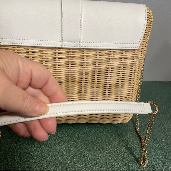 Talbots Rattan and White leather shoulder bag - Picture 8 of 10